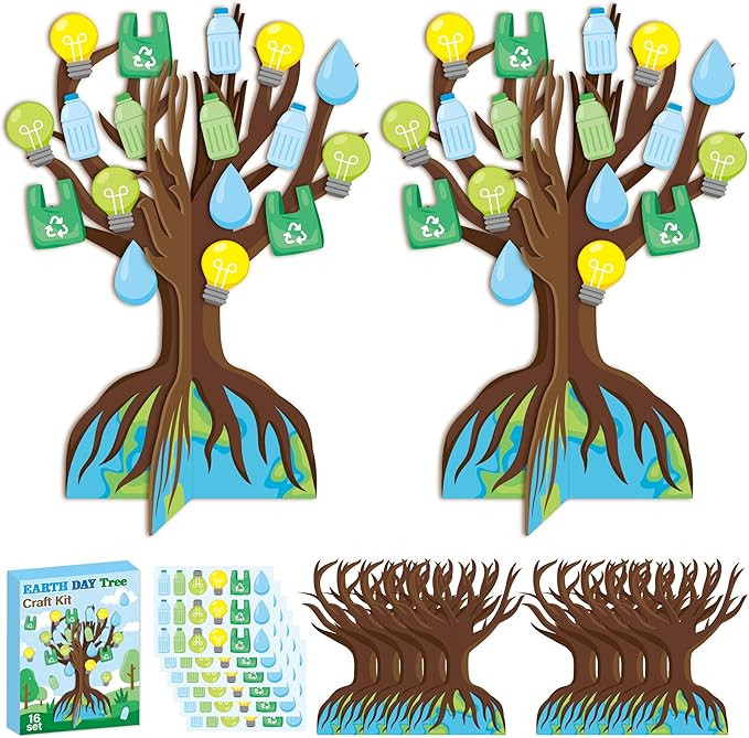 WATINC Earth Day Tree Craft Kits - Make Your Own Environmental Day Trees Decoration, DIY Earth Ac... | Amazon (US)
