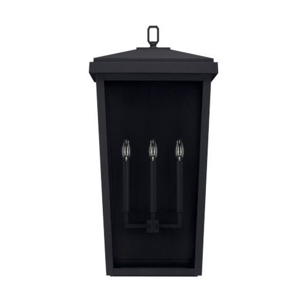 Donnelly Black 16-Inch Three-Light Outdoor Wall Lantern | Bellacor