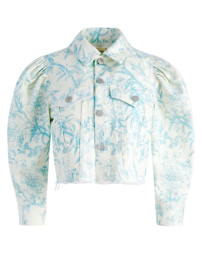 LANA CROPPED PUFF SLEEVE DENIM JACKET | Alice + Olivia