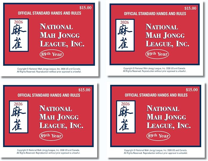National Mah Jongg League 2026 Mahjong Large Size Cards Four-Pack Bundle - Official Hands and Rules for American Mahjong (Four Large-Size Cards) | Amazon (US)