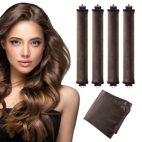 Seritant Heatless Curls Overnight with Satin Head Scarf, Velvet Hair Rollers for Blowout Look, No Heat Curling Rod for Long Thick Hair, Soft Sleep In Flexi Rods | Amazon (US)