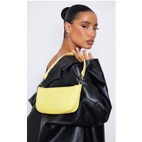 Bright Yellow Simple Croc Shoulder Bag | PrettyLittleThing UK