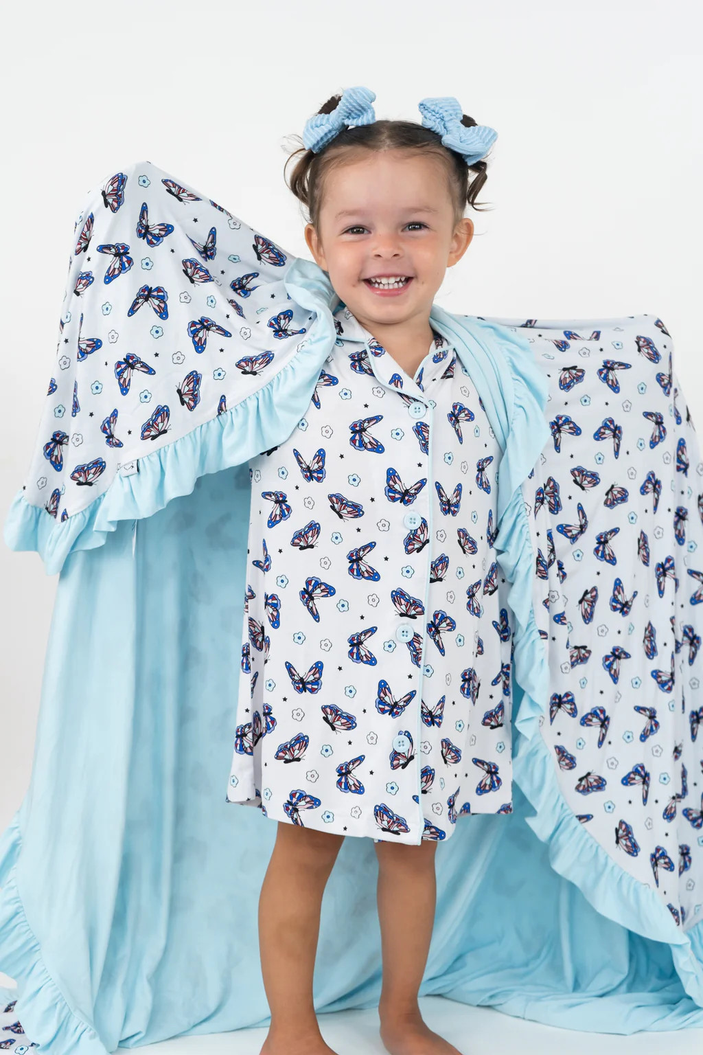 TATUM'S FREEDOM FLYERS DREAM RUFFLE BLANKET | Dream Big Little Co.