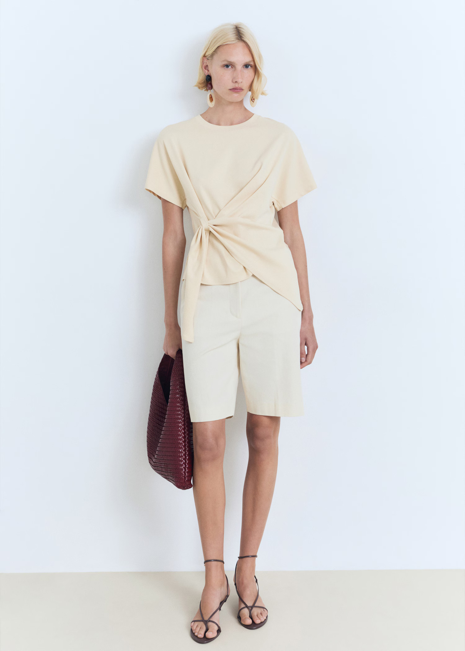 Knot cotton t-shirt - Women | MANGO USA | Mango (US/MX/AU)
