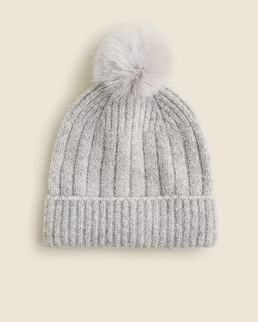 Ribbed pom-pom beanie in Supersoft yarn | J. Crew US