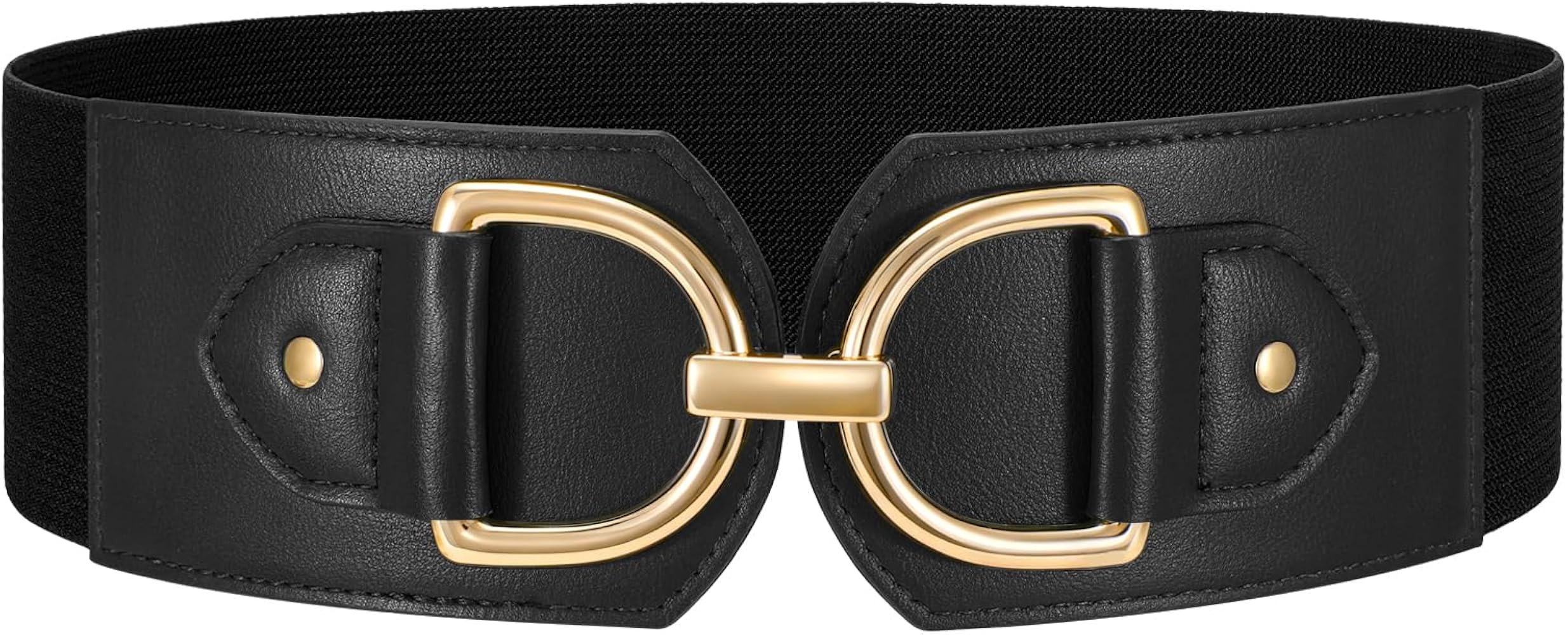 WERFORU Women Elastic Wide Waist Belts for Dresses Fashion Wide Stretchy Belts for Women Big Gold... | Amazon (US)
