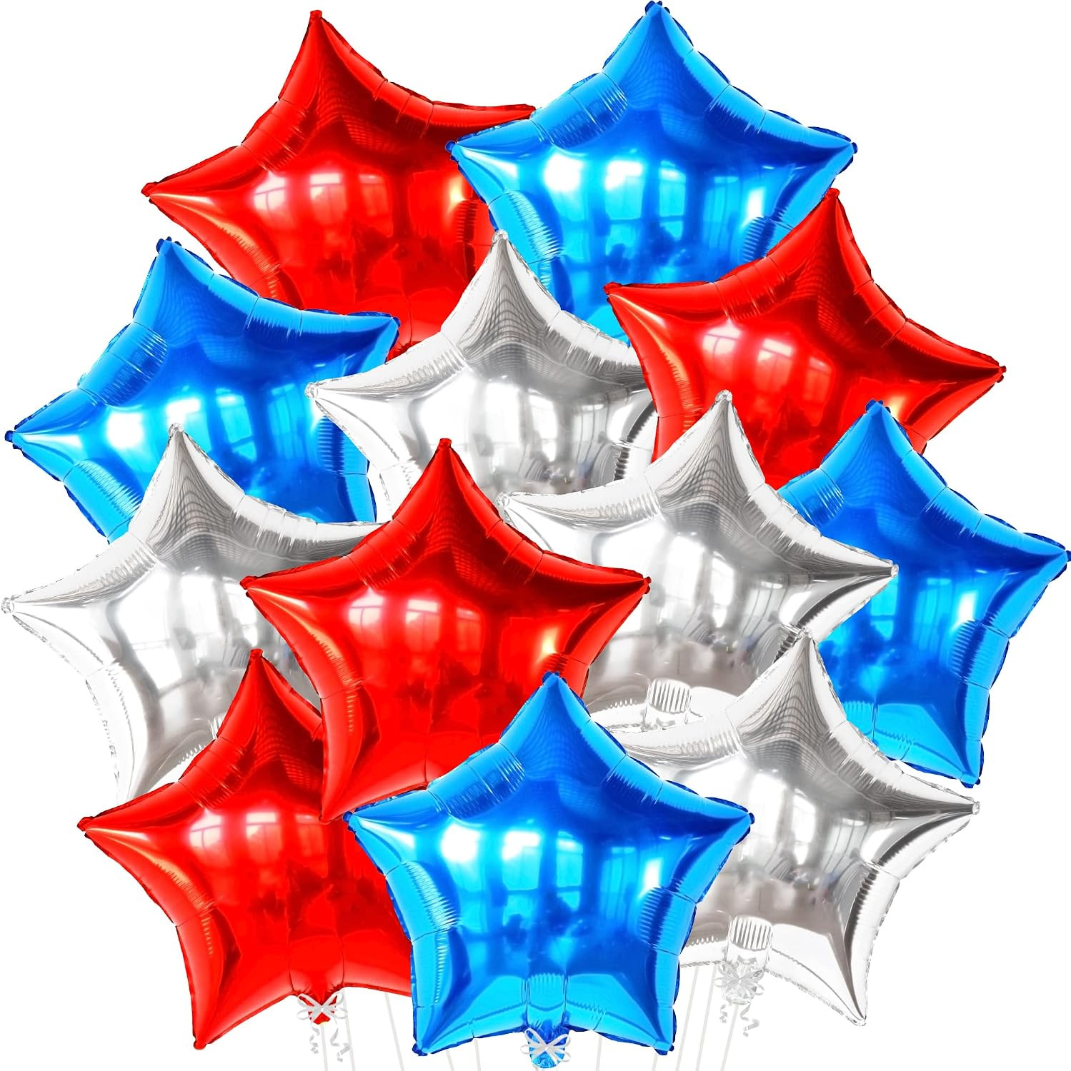 KatchOn, 4th of July Decorations, Huge Red White and Blue Star Balloons - Pack of 12, 18 Inch | F... | Amazon (US)