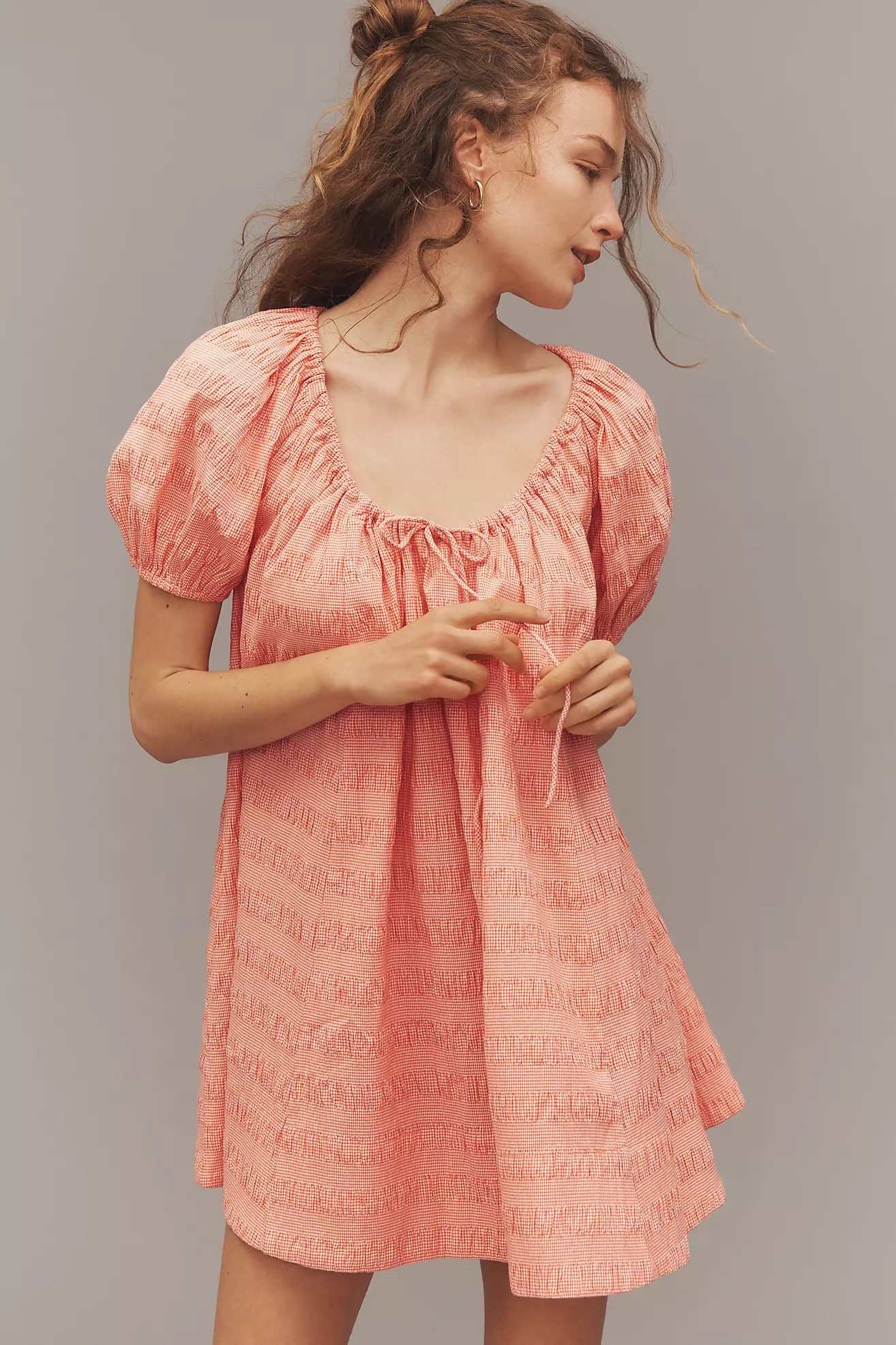 Maeve Scoop-Neck Mini Swing Dress | Anthropologie (US)