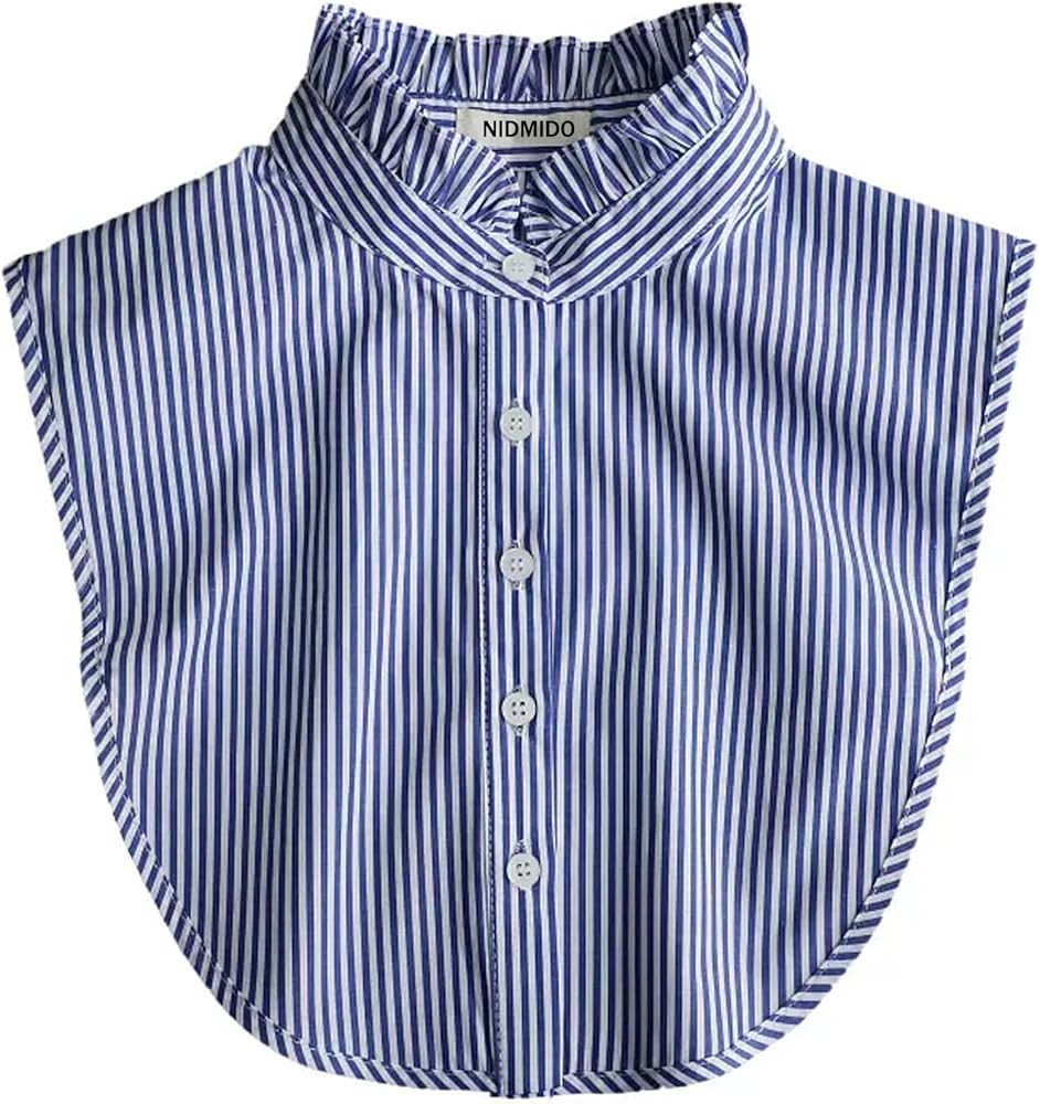 NIDMIDO Women Ruffle Mock Neck Detachable Half Blouse Shirts Fake Collar Dickey Collar Faux False... | Amazon (US)