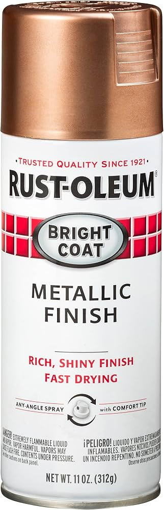 Rust-Oleum 344733 Stops Rust Bright Coat Metallic Spray Paint, 11 Oz, Rose Gold, (Pack of 1) | Amazon (US)