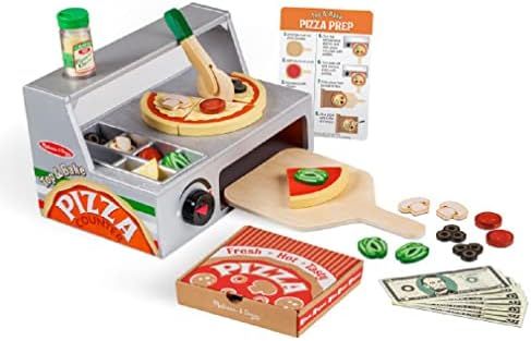 Melissa & Doug Top & Bake Wooden Pizza Counter Play Set (34 Pcs) | Amazon (US)