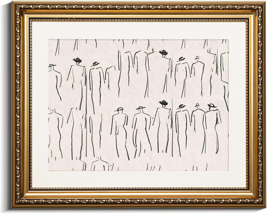 VIYYIEA Gold Framed Wall Art Canvas Print Home Decor Abstract Wall Art Room Decor Minimalist Port... | Amazon (US)