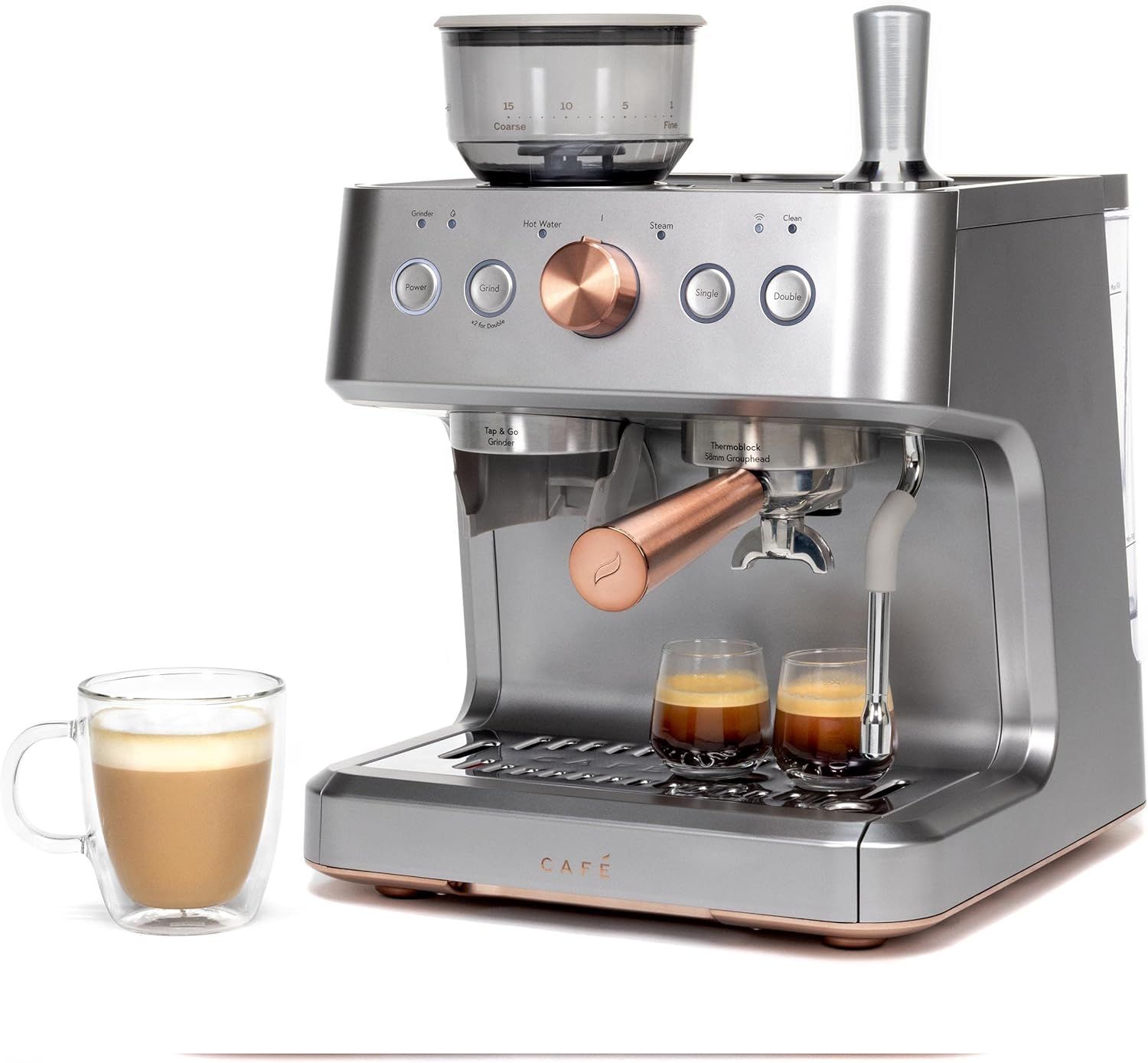 Café Bellissimo Semi Automatic Espresso Machine + Milk Frother | WiFi Connected, Smart Kitchen E... | Amazon (US)