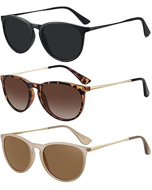 Retro sunglasses womens 2024 trendy round classic glasses | Amazon (US)