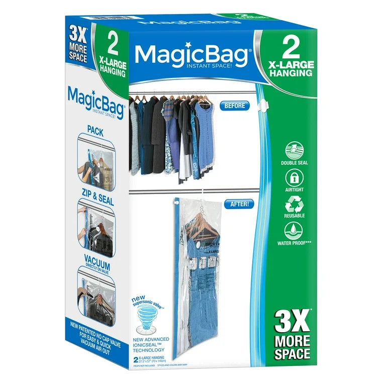 MagicBag Smart Design Instant Space Saver Storage - Hanging Extra Large Dress - Set of 2 Bags Tot... | Walmart (US)