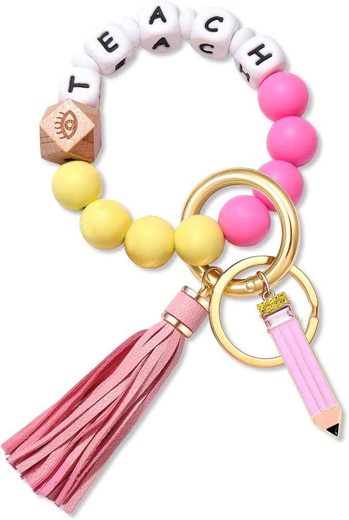 boderier Silicone Bracelet Keychain Wristlet Bangle Keyring Portable House Car Keys Ring Holder W... | Amazon (US)