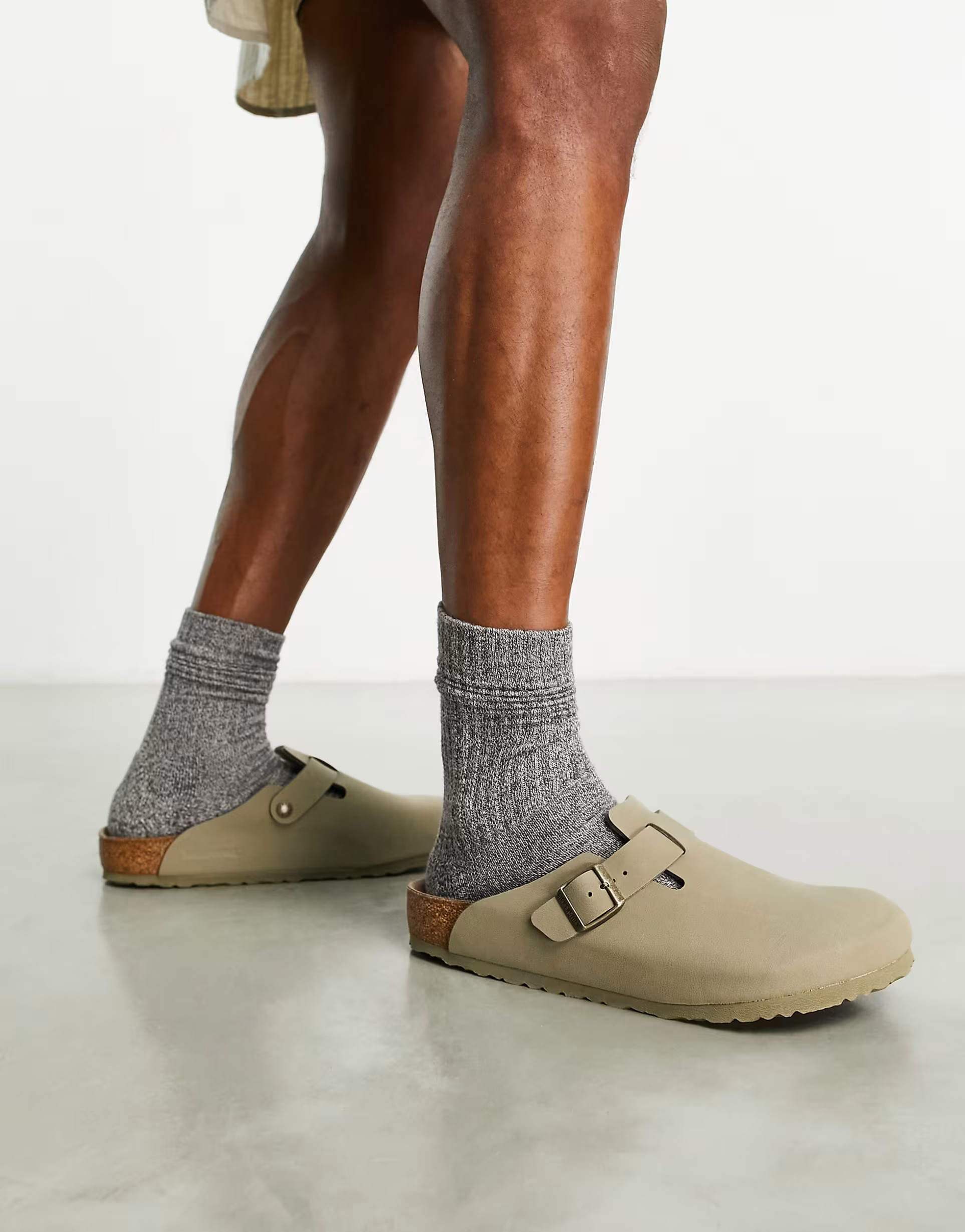 Birkenstocks vegan boston clogs in khaki beige | ASOS (Global)
