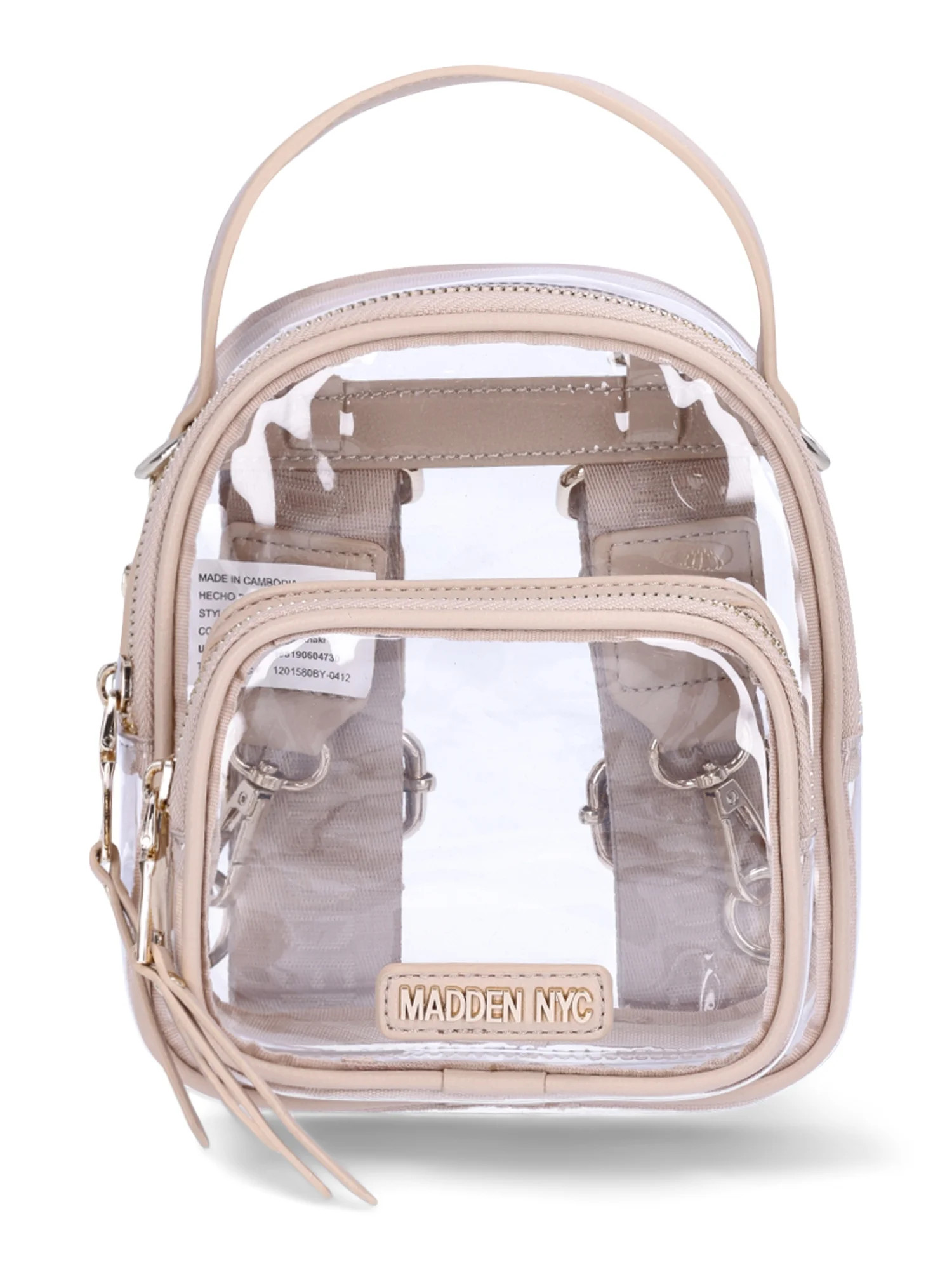 Madden NYC Women’s Clear Mini Convertible Backpack, Khaki | Walmart (US)