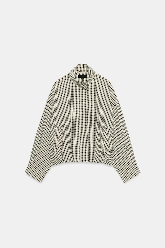CHECK BOMBER JACKET | Zara UK