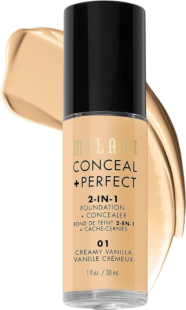 Milani Conceal + Perfect 2-in-1 Foundation + Concealer - Creamy Vanilla (1 Fl. Oz.) Cruelty-Free ... | Amazon (US)