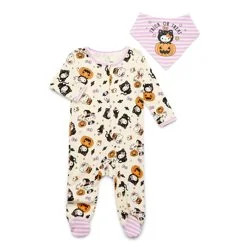 Baby Character Halloween Footed Sleep N Play & Bib Set, 2-Piece, Sizes Newborn-6/9 Months - Walma... | Walmart (US)