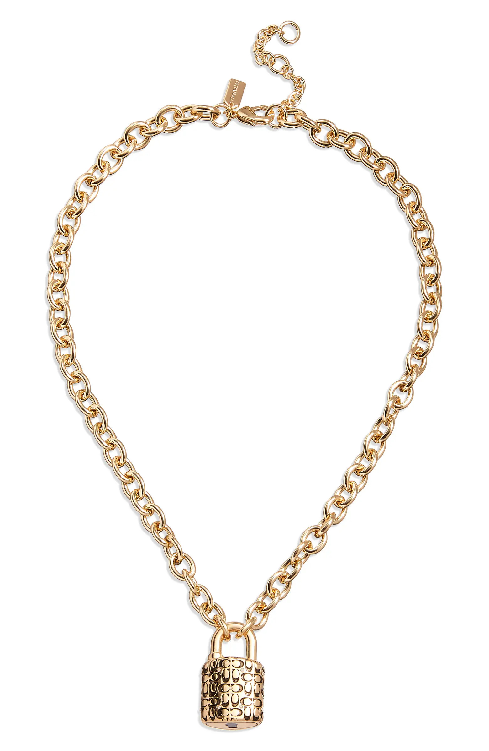 COACH Padlock Pendant Necklace | Nordstrom | Nordstrom