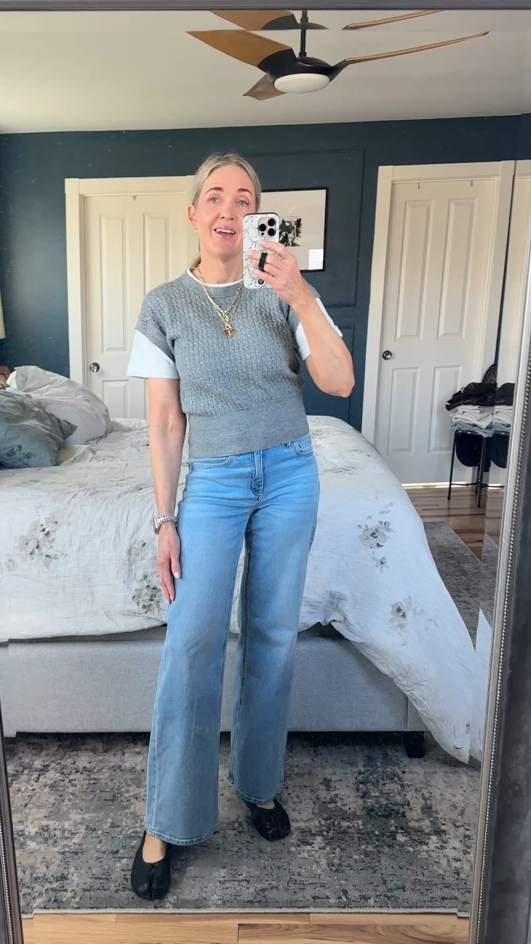 Everyday spring outfit idea.
Mixed media sweater tee from Loft size XS. Bella wide leg denim from Quince size 25/30. Steve Madden split toe ballet flats true to size. 

Spring outfits 2026. Teacher outfits. Workwear outfits. Business casual outfit. Winter to spring outfit. Winter to spring transition outfit. Women’s spring outfit. Fashion over 40. Fashion over 50.


#LTKSeasonal #LTKootd #LTKOver40