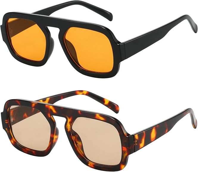 MUNSADE Trendy Square Aviator Sunglasses for Women Flat Top Designer Stylish Frame Sun Glasses Vi... | Amazon (CA)