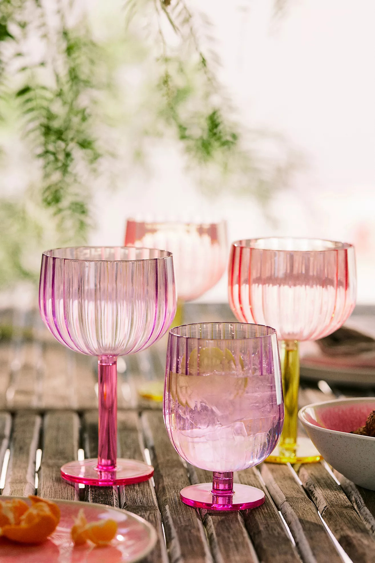 Raquel Scallop Acrylic Goblet Wine Glasses, Set of 4 | Anthropologie (US)