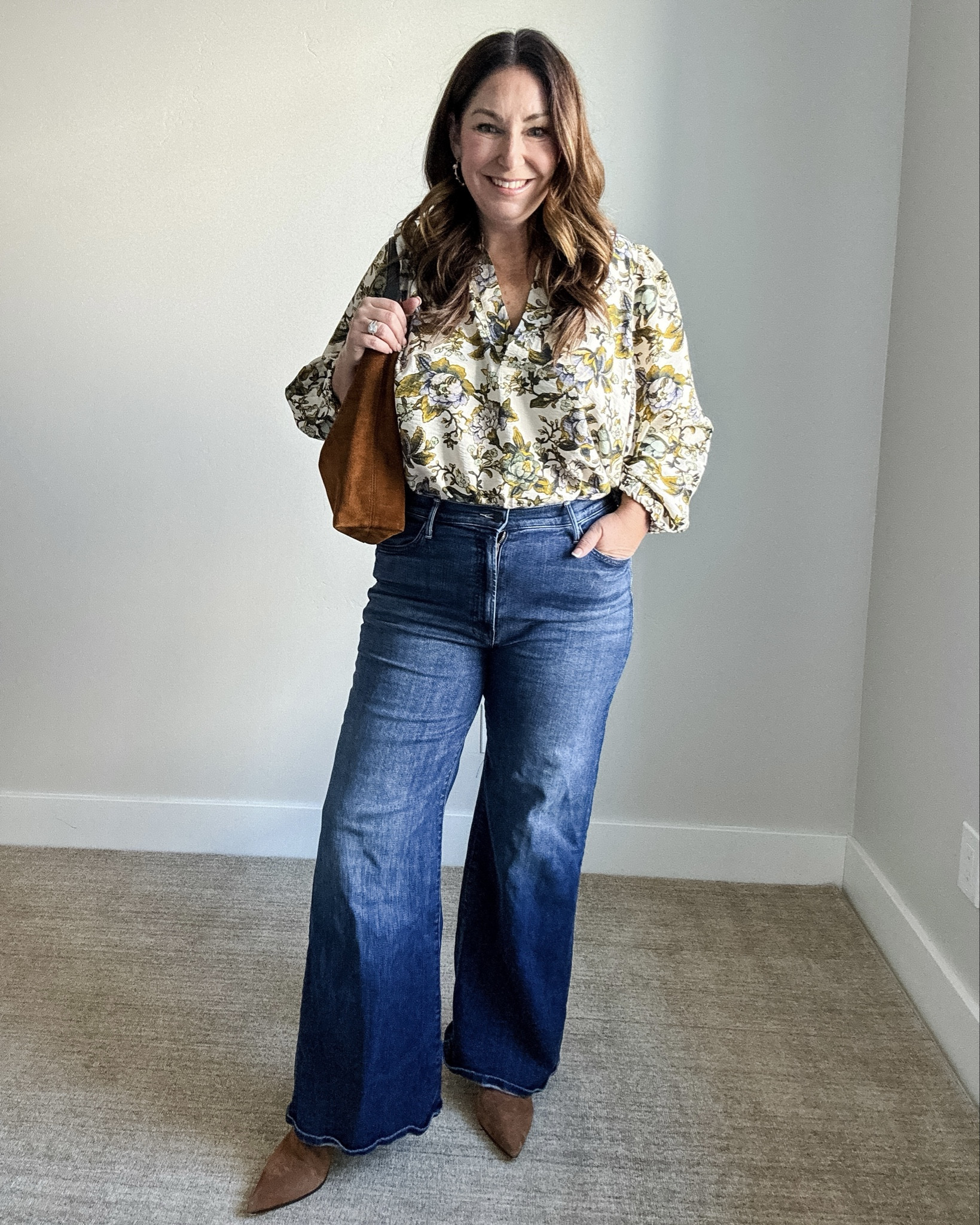 Fall  Outfit | LOFT get 50% off through 9/29

- Blouse in large
- Jeans in 34 (UK sizing size up 2 for US size)  

 #LTKOver40 #LTKMidsize #LTKStyleTip