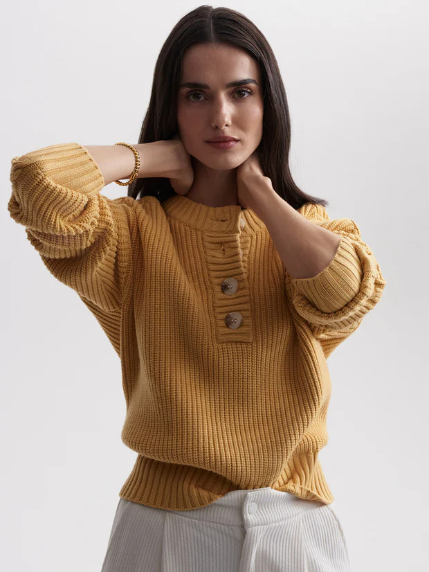Vera Button Neck Sweater | Varley US | Varley USA