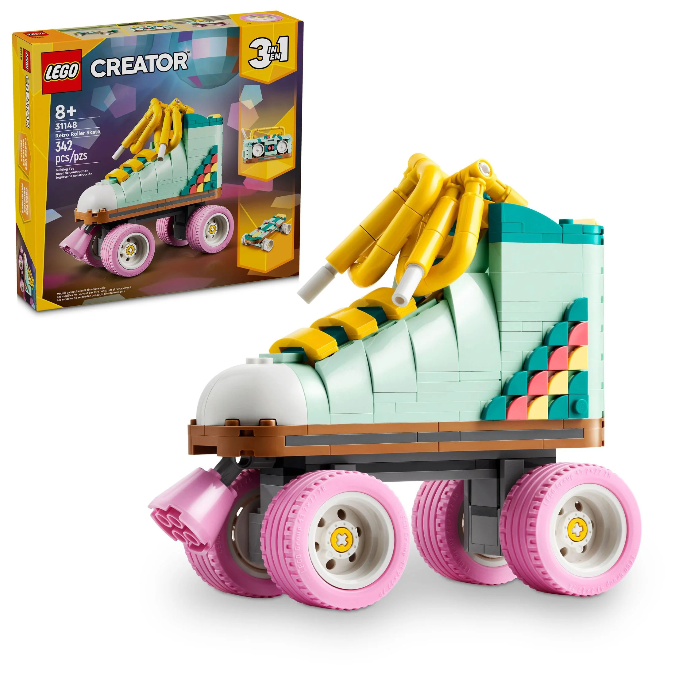 LEGO Creator 3 in 1 Retro Roller Skate Building Kit, Transforms from Roller Skate Toy to Mini Ska... | Walmart (US)