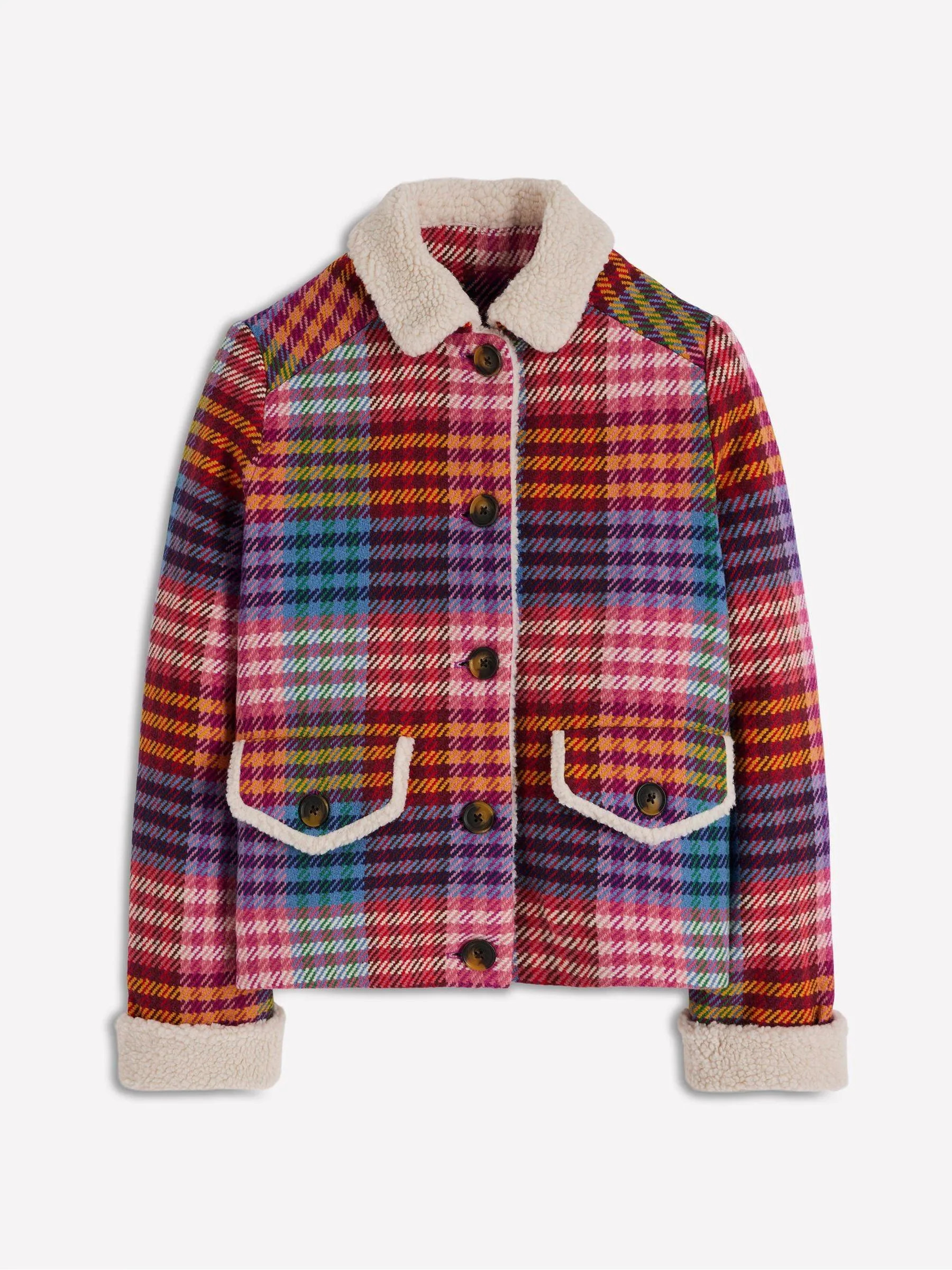 Boden Boden Pink Stirling Short Coat | Next US