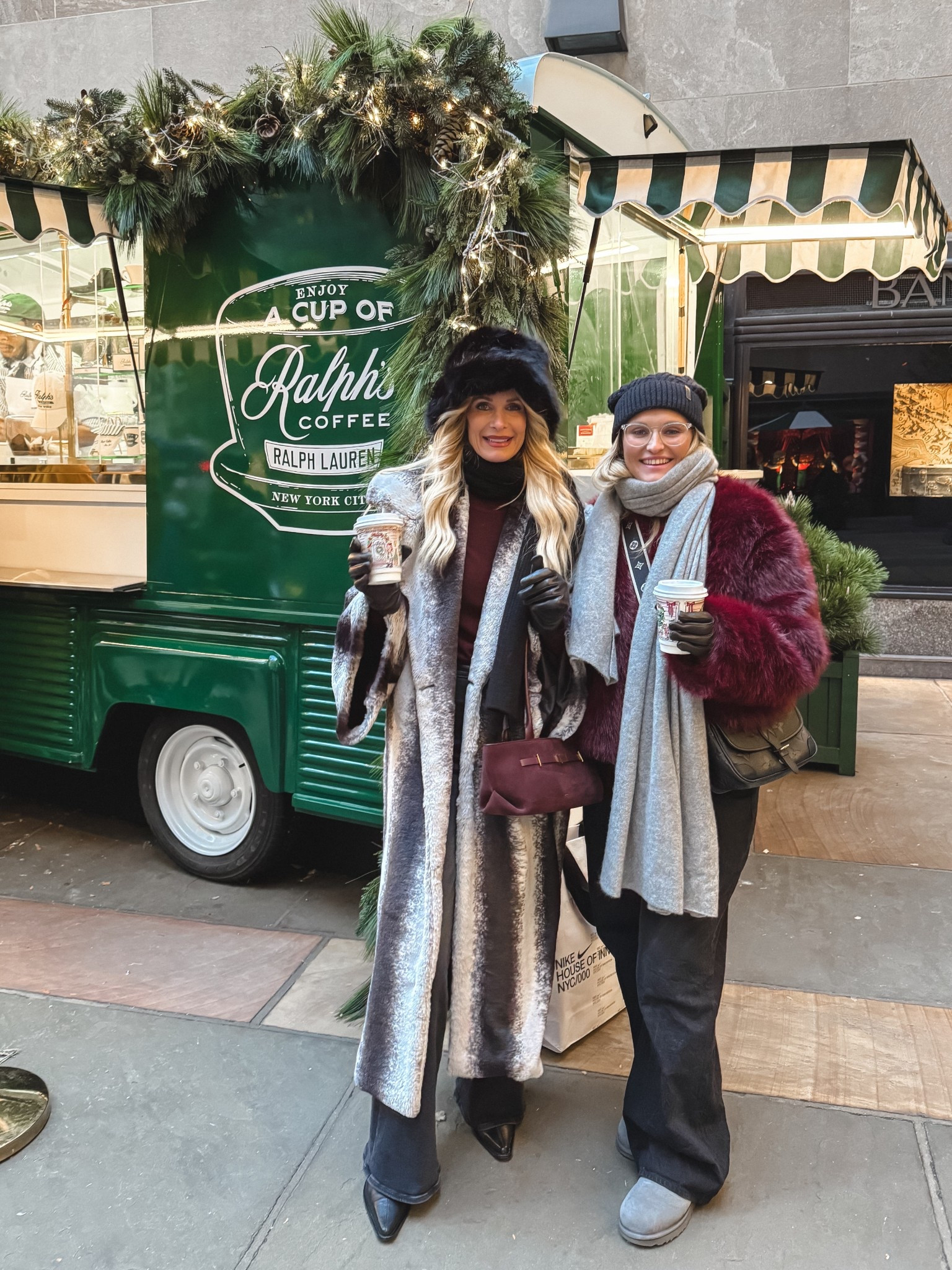NYC winter outfits done right 🖤❄️ Cozy, chic, and made for miles of walking.

I’m wearing my fabulous black & white long faux fur jacket (this one is old, so I linked a similar one!), paired with my favorite burgundy cashmere sweater from Quince—so warm and cozy. I styled it with black mother jeans and my go-to ankle booties that I walked miles in with zero foot pain 🙌

We’re both wearing Quince black leather gloves—a winter essential—and I also linked Allie’s adorable outfit 🖤 She’s wearing a burgundy faux fur jacket with great black denim from Abercrombie & Fitch.

Proof that you can stay warm and look fabulous while exploring NYC ✨🗽
Outfit links are up!

#LTKootd #LTKFindsUnder100 #LTKHoliday