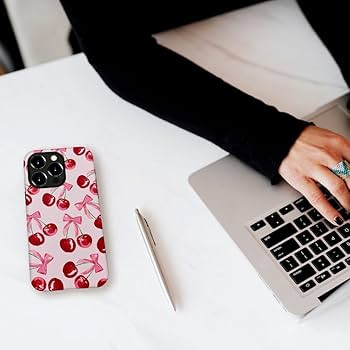 DAIZAG Case Compatible with for iPhone 16 Pro Max,Pink Ribbon Bow Cherry Colorful Phone Case for ... | Amazon (US)