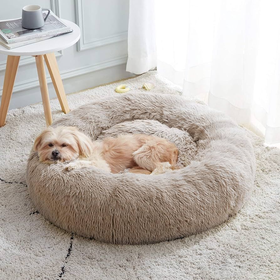 WESTERN HOME WH Calming Dog & Cat Bed, Anti-Anxiety Donut Cuddler Warming Cozy Soft Round Bed, Fl... | Amazon (US)