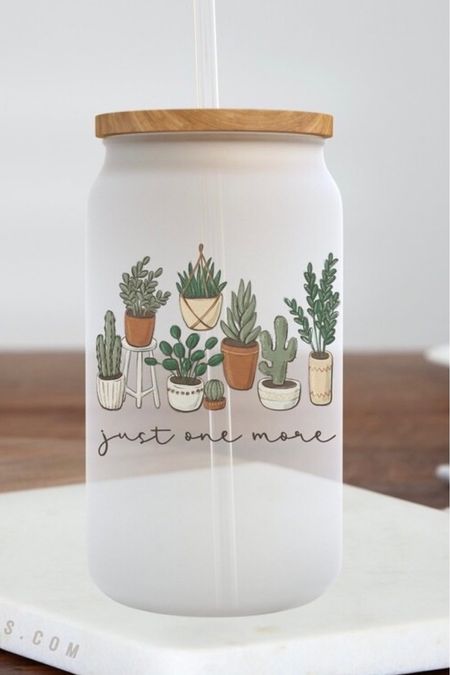 Etsy finds and gift ideas for her! Love this plant lover frosted beer can glass tumbler with bamboo too! Would make a great gift or preset for the plant lover in your life. Plant lady plant mama mugs tumblers coffee faves 

#LTKsalealert #LTKhome #LTKstyletip