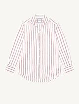 The Boyfriend: Linen, Burgundy Double Stripe | With Nothing Underneath