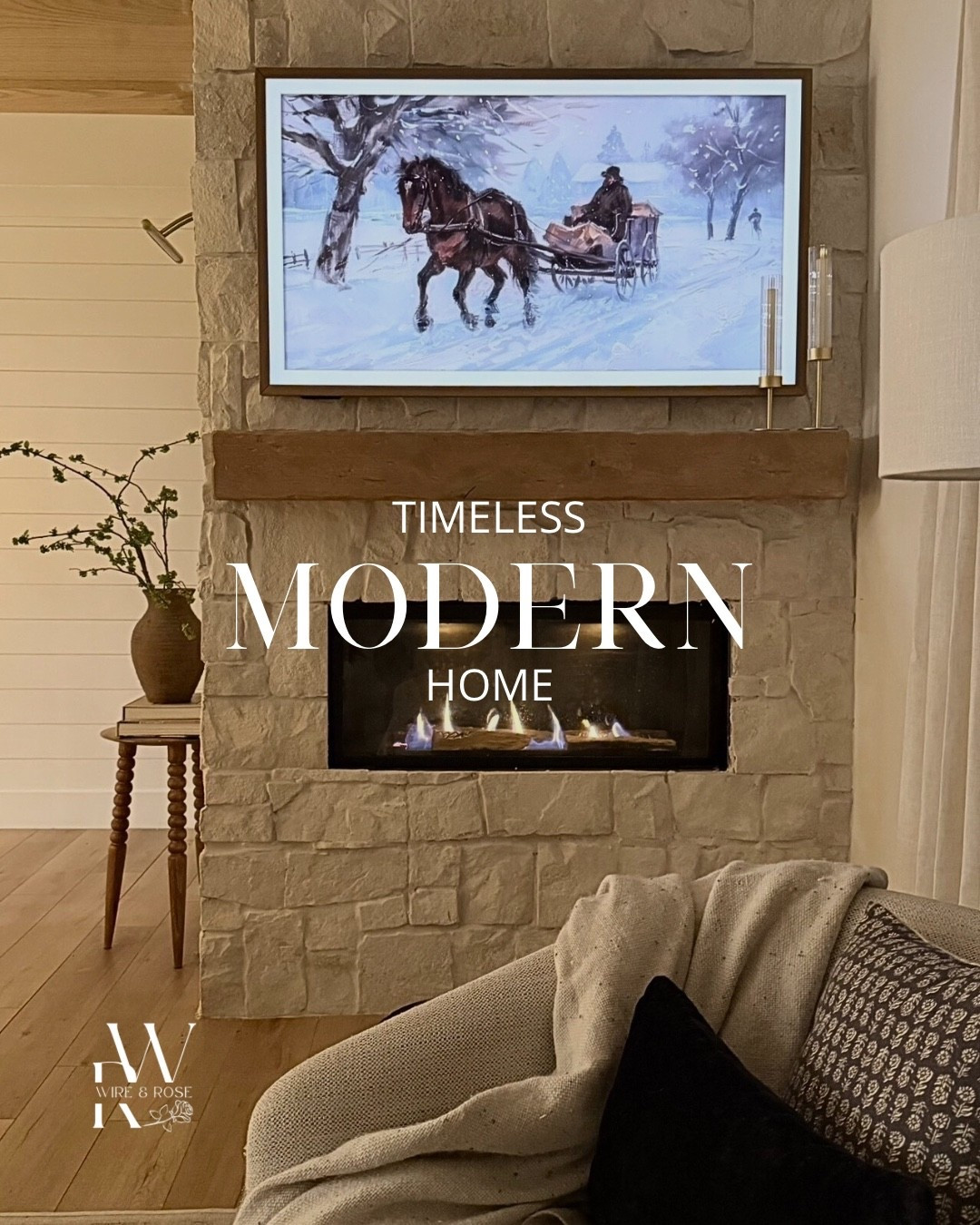 I still can’t believe I remodeled this fireplace myself! 🔥 It’s exactly what I wanted - earthy, organic, timeless and modern! Linking my TV, side table, and mantel, chair and accessories, throw blanket , throw pillows

🏷️ fireplace / mantel / mantle / wood mantel / distressed mantel / wood mantle / frame tv / plant stand / faux branches 

#LTKHome #LTKU