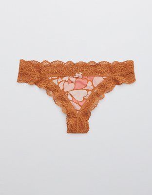 Aerie Slumber Party Lace Shine Thong Underwear | American Eagle Outfitters (US & CA)