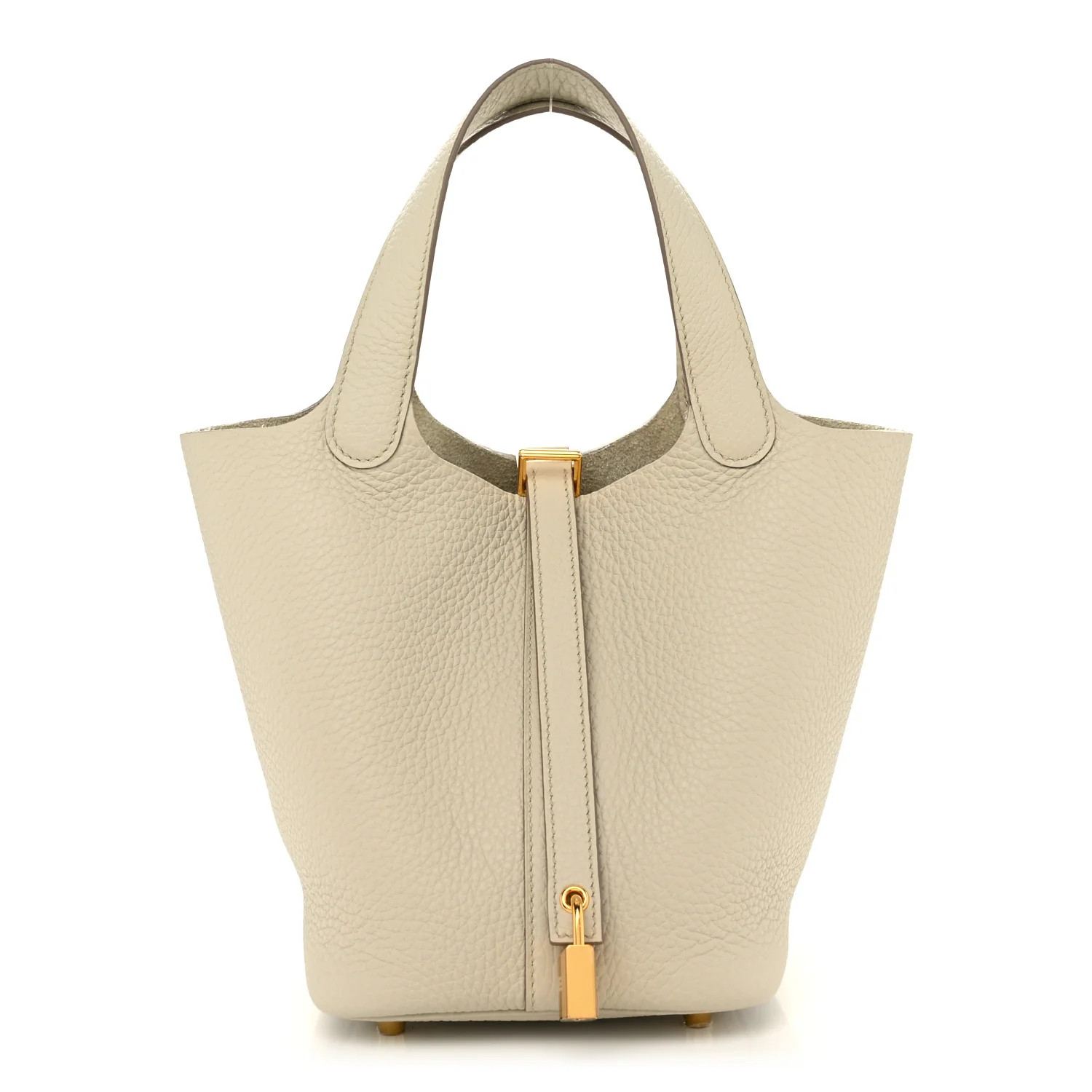 Taurillon Clemence Picotin Lock 18 PM Beton | FASHIONPHILE (US)