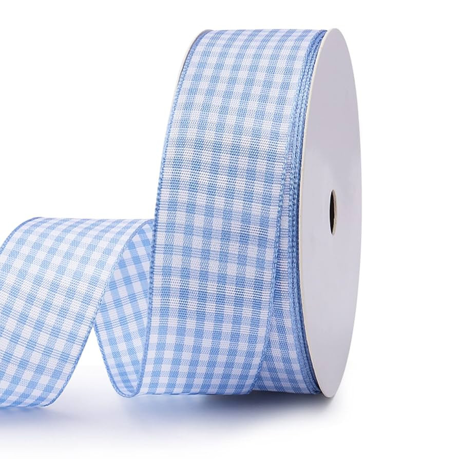 VIVIQUEN Gingham Ribbon Checkered Ribbon 1-Inch Wide Taffeta Plaid Ribbon 25 Yard Long 100% Polye... | Amazon (US)