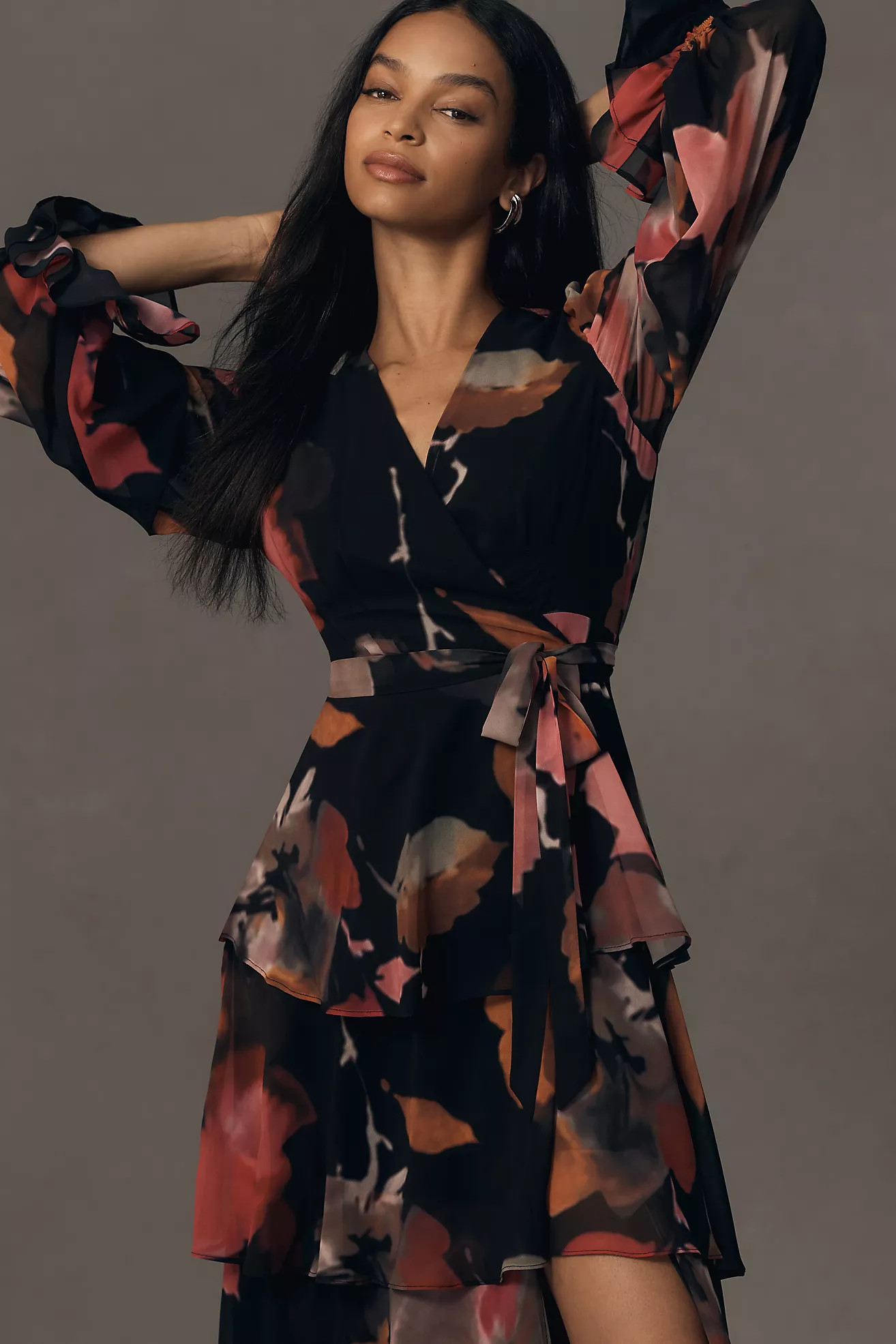 Hutch Long-Sleeve V-Neck Wrap Maxi Dress | Anthropologie (US)