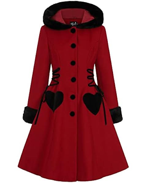 Hell Bunny Scarlett Coat Frauen Mantel rot/schwarz Gothic, Rockwear | Amazon (DE)