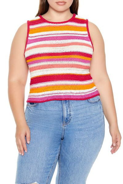 Plus Size Striped Sweater Vest | Forever 21