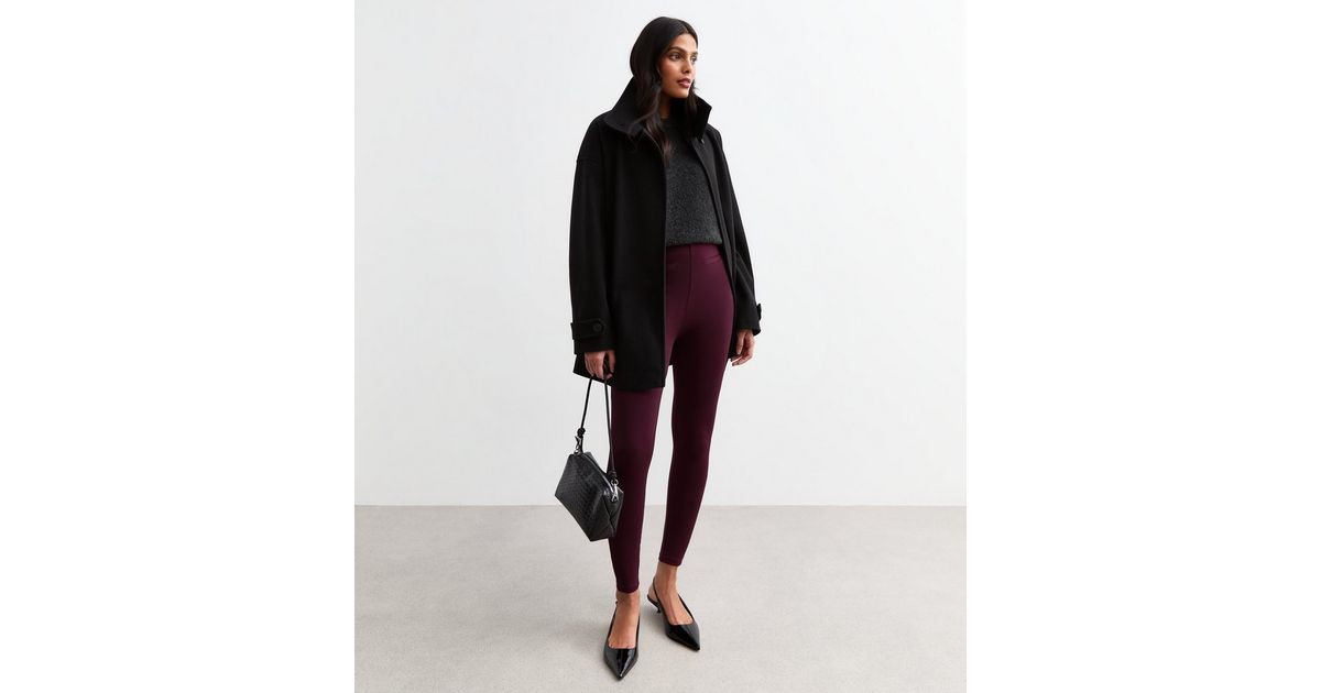Burgundy High Waisted Full Length Leggings | New Look | New Look (UK)