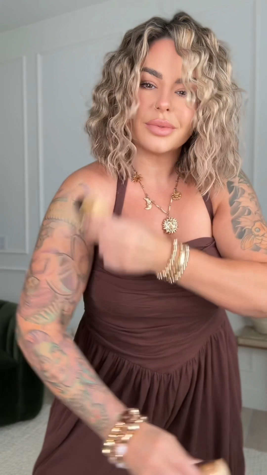 Jumpsuit was one I got from urban last year and then Amazon came out with the look for less this year and it’s the exact same ! I bought it in xl could have done L 

Also linked my fav strapless bra if you are on the hunt for one. 

All Jewlery is old no links sorry. 

Linked similar sandals 

Use code shaynaslife to save $ on dibs bronzer. 

Also linked my hair tool I used to get this hair. I think I have a tutorial on my IG in hair highlight. 

#amazon #summeroutfits #comfy #bronzer

#LTKSaleAlert #LTKMidsize
