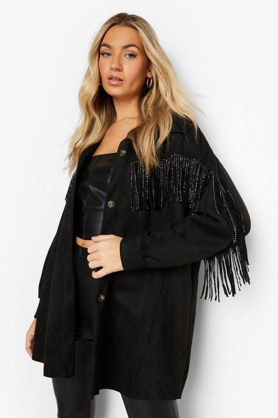 Suedette Fringe Jacket | Boohoo.com (US & CA)