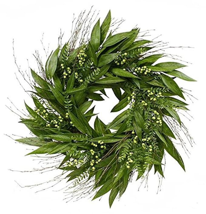 Artificial 31"DIA Bay/Laurel Leaf Wreath | Amazon (US)
