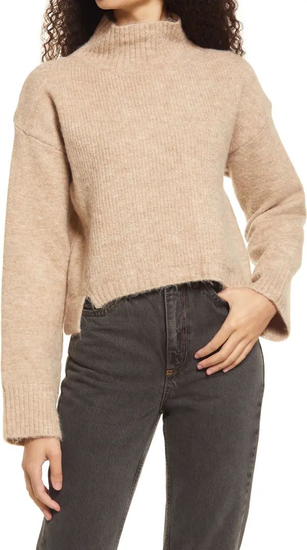 Topshop Mock Neck Crop Sweater | Nordstrom | Nordstrom